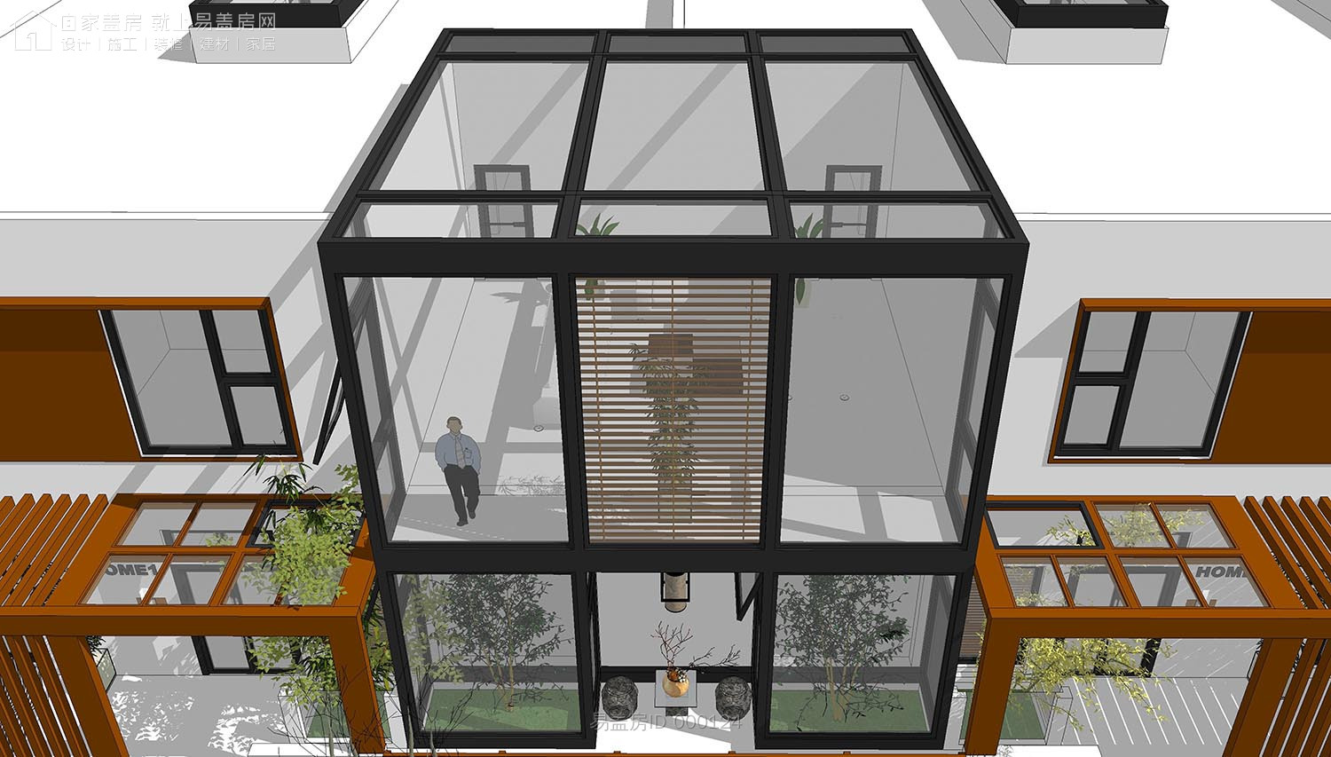 二层农村别墅带阳光房现代简约,农村二层带阳光房别墅效果图