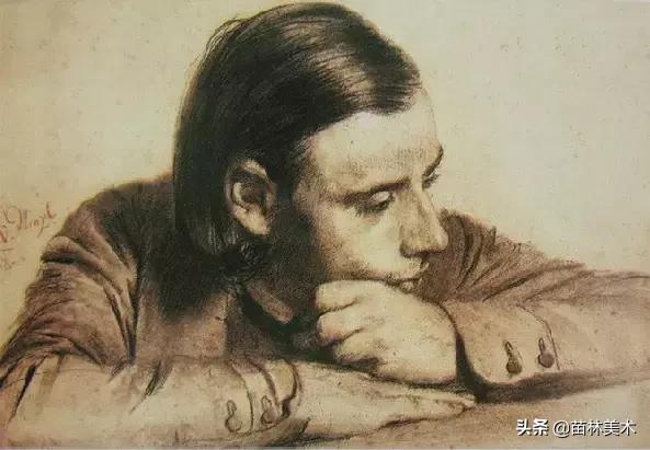 门采尔自画素描高清大图,素描大师门采尔著名作品