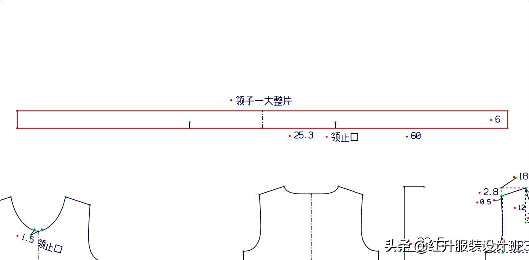 连衣裙长袖裁剪图解100例,领口打褶连衣裙前片的裁剪方法