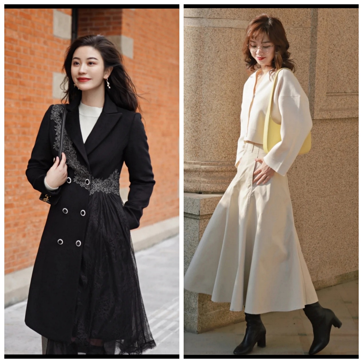 米色系冬天气质穿搭,温柔慵懒风穿搭棕色系