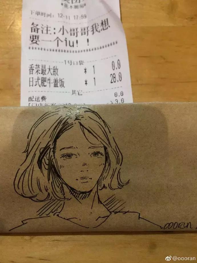 外卖小哥无所不能画画,外卖小哥手绘火了