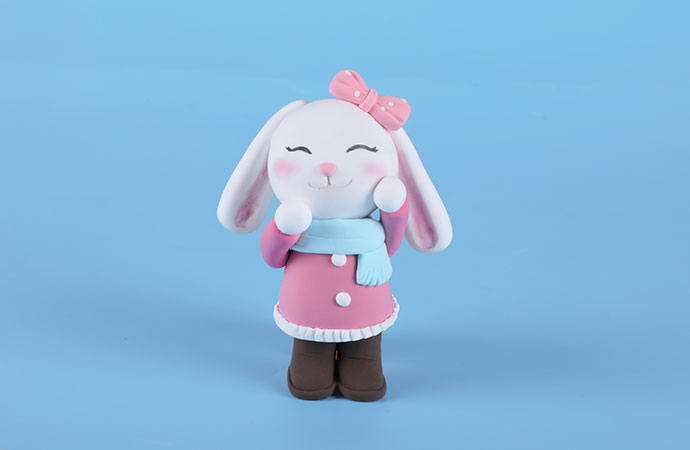 粘土手工蛋糕小兔子,粘土手工小兔子的房子