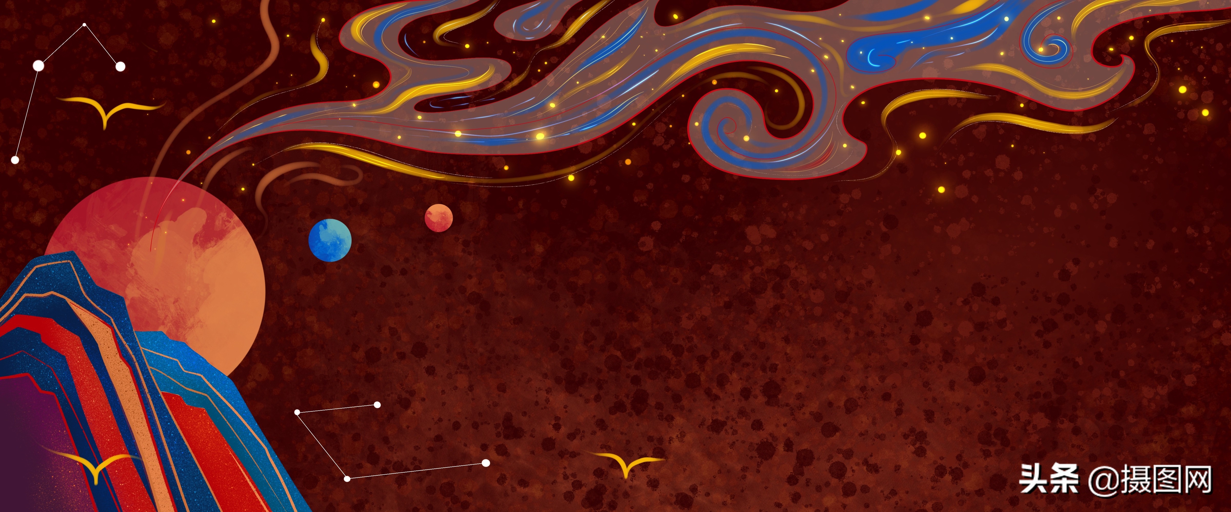 中国风底纹古典素材,国潮插画中国风元素