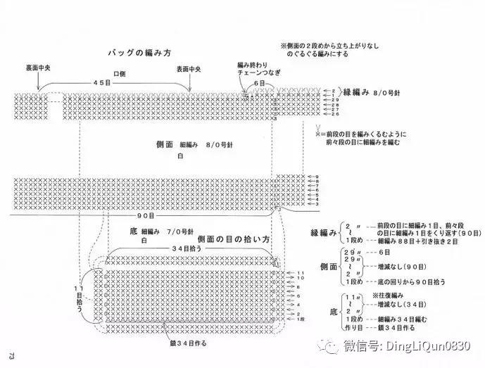 用一个塑料袋做包包,钩编包包的花样图解