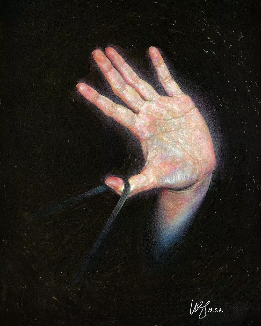 人体彩铅,人体五官彩铅