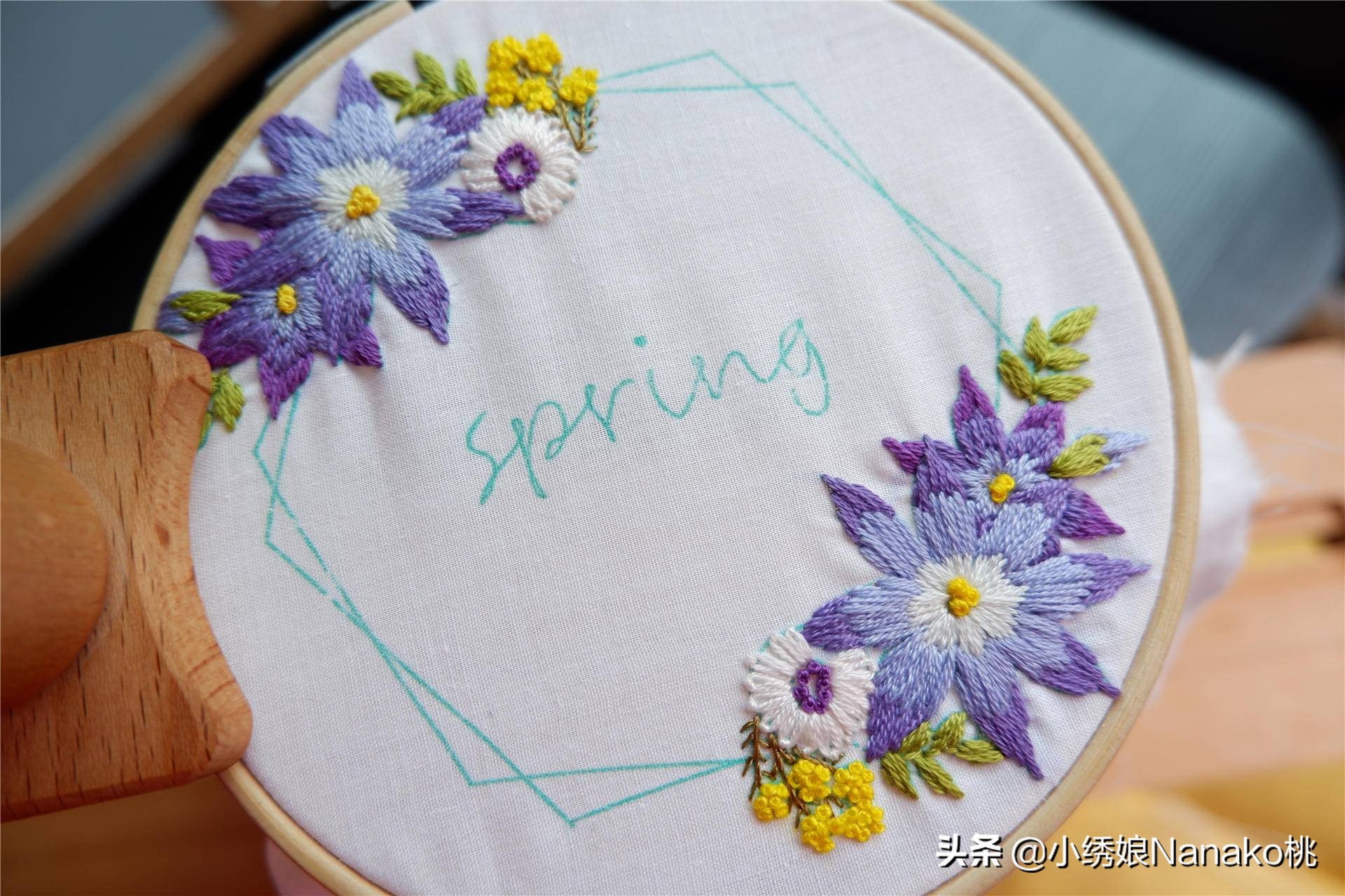 满园春刺绣教程,花环刺绣教程