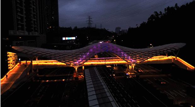 绝美罗湖这些人行天桥大变样,人行天桥夜景罗湖