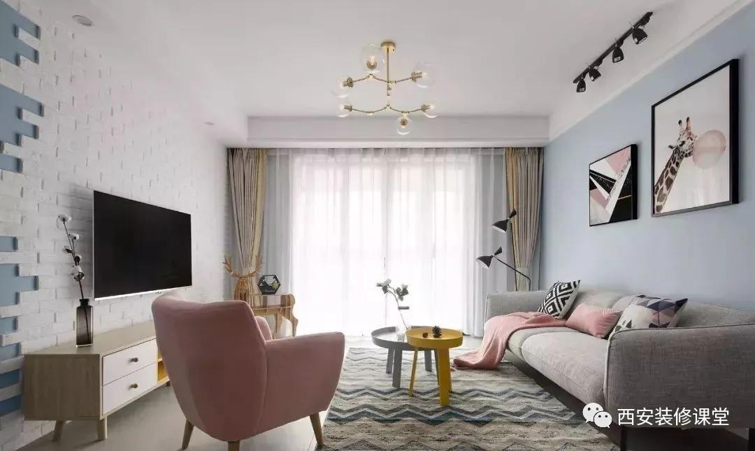 马卡龙色系装修效果图全屋,马卡龙色装修客厅