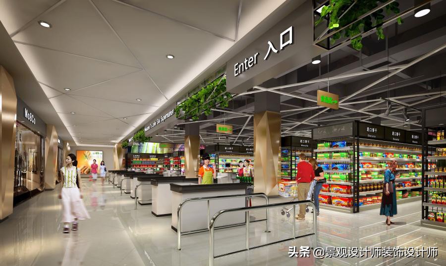 商场店铺设计案例图纸,超市设计图解大全