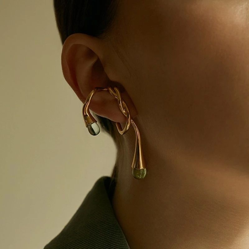 设计师款小众高级感三面彩钻耳环,设计师款耳饰高级感珍珠