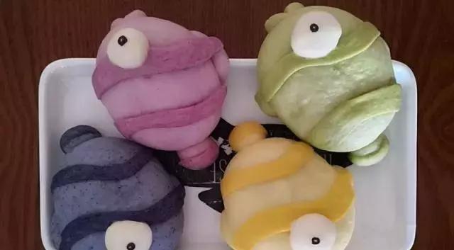 小鱼馒头的100种做法,宝宝彩虹馒头辅食做法