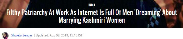 印度男人想女人想疯了！“娶克什米尔女人”竟成谷歌搜索热词