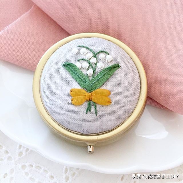 卷线绣的手工刺绣针法教程,喜字刺绣丝带绣