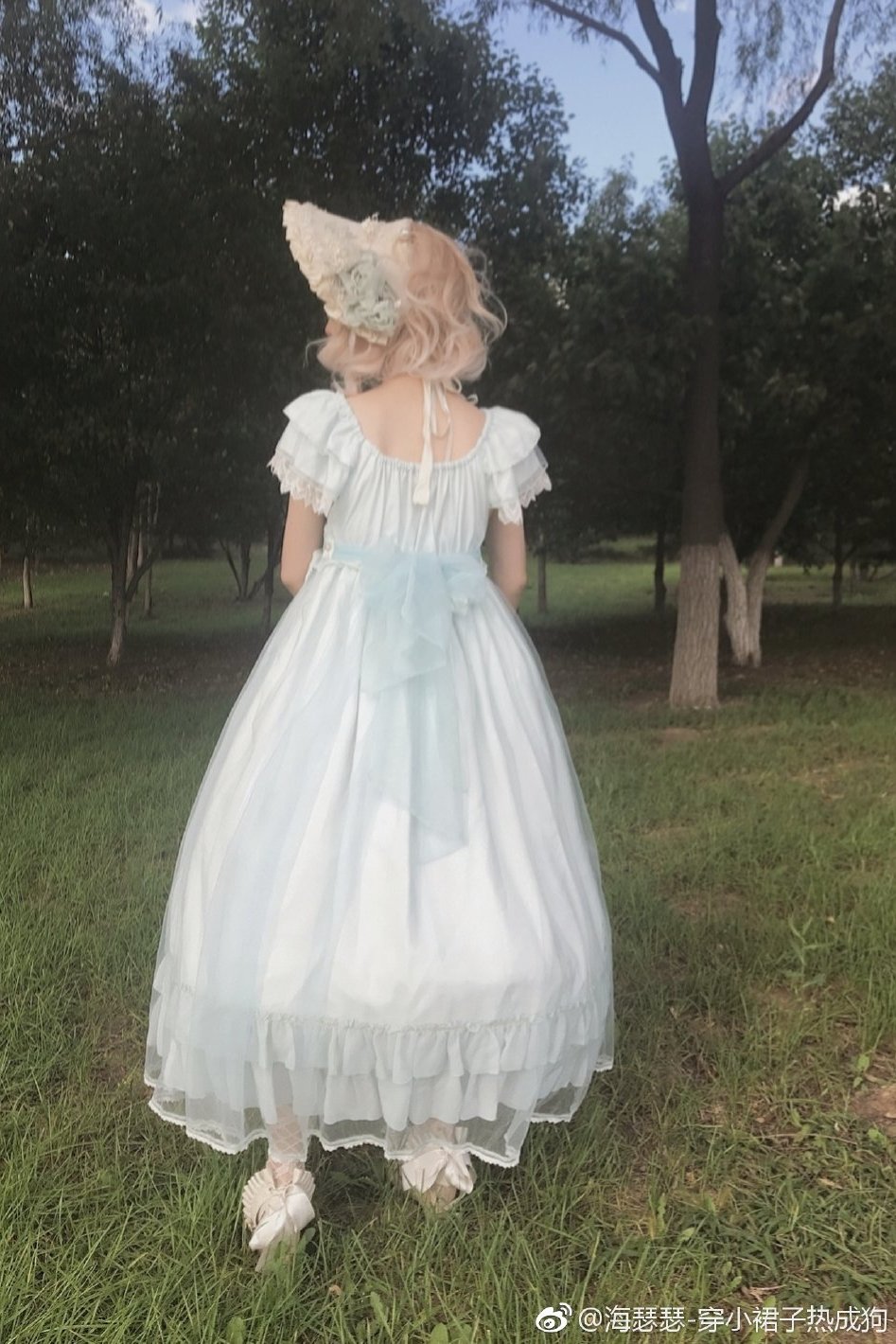 显瘦蓝色lolita夏季,好看显白凉快的lolita
