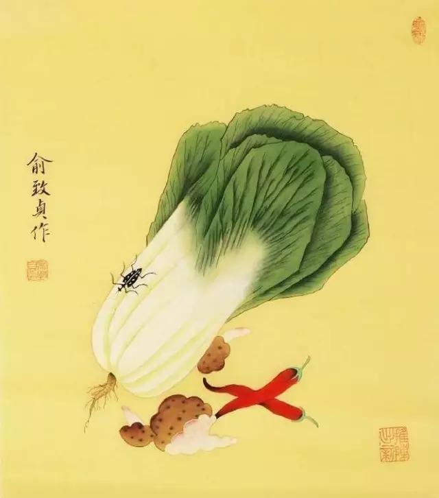 画白菜技法,3d白菜画