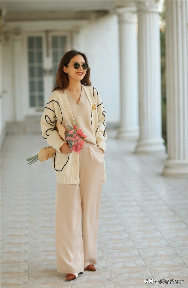 米色洋气裤子,一条米色裤子