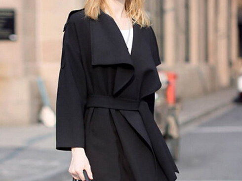 大衣前面蝴蝶结最简单打法慢动作,剪绒大衣腰带怎么系好看