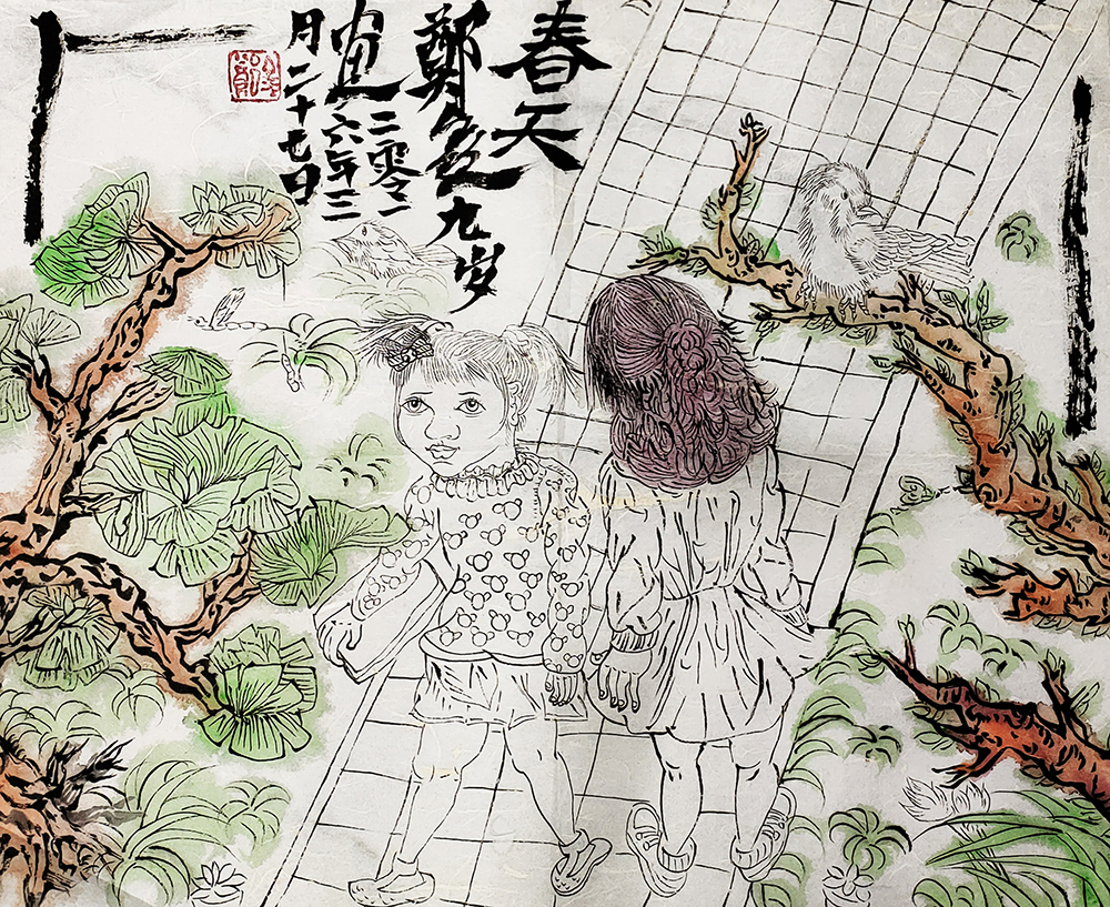 郑鑫绘画成长记录：线描篇（五）校园同学系列——创作