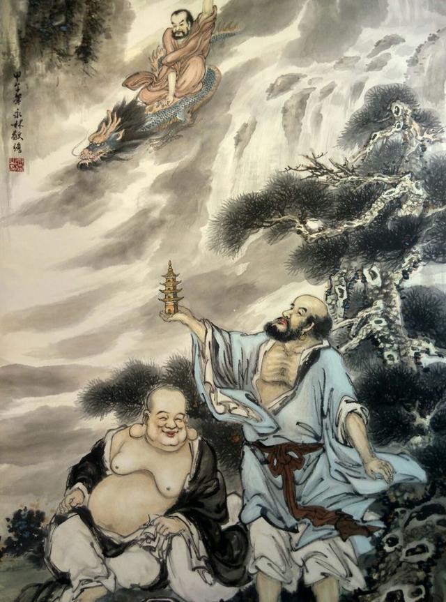 观音三尊十八罗汉,十八罗汉组合图