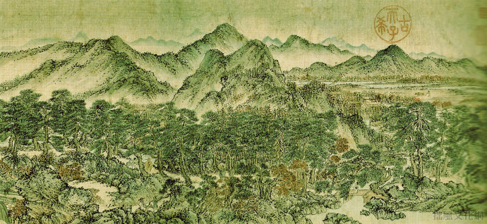 中国传世山水画全集册pdf,五元人民币山水画泰山