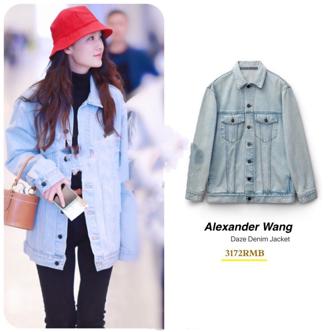 李沁小红帽,李沁近日机场穿搭