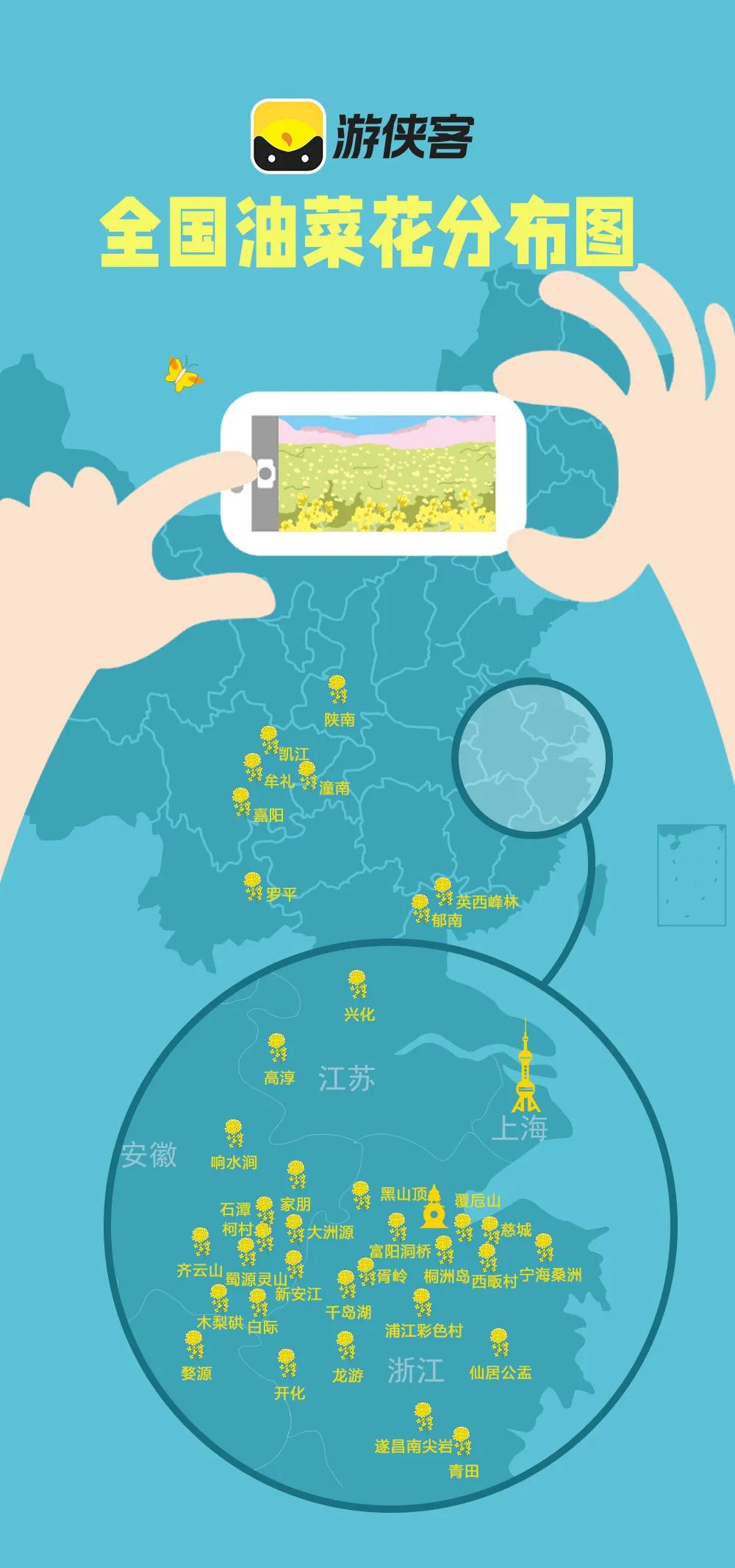 油菜花风景点,罗平县小油菜花