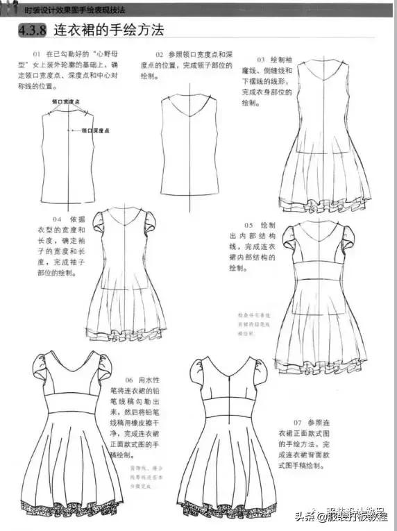手绘服装款式图线稿书籍,服装款式图手绘专业教程