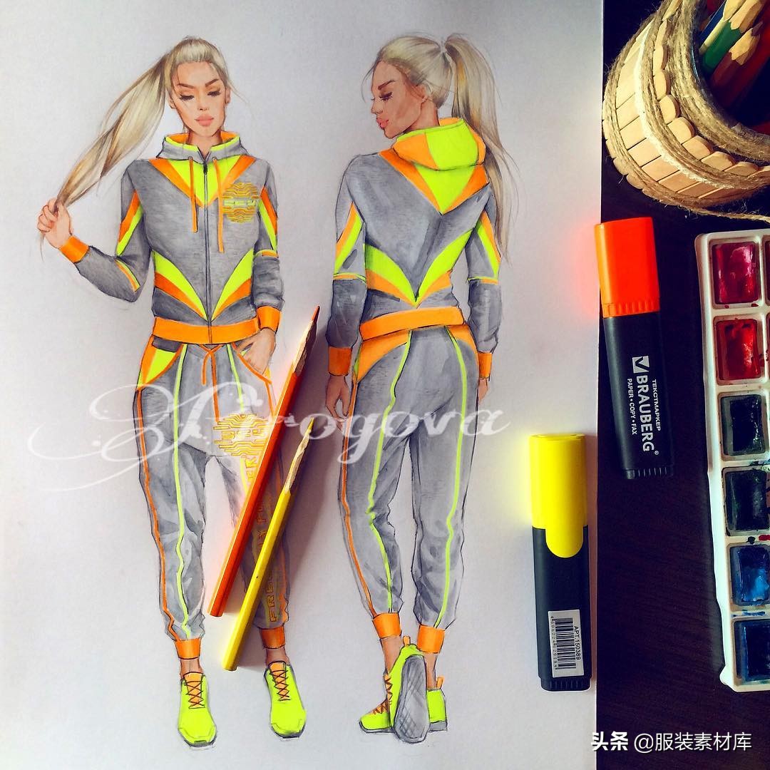 100幅手绘画图片大全,时装画手绘100例书