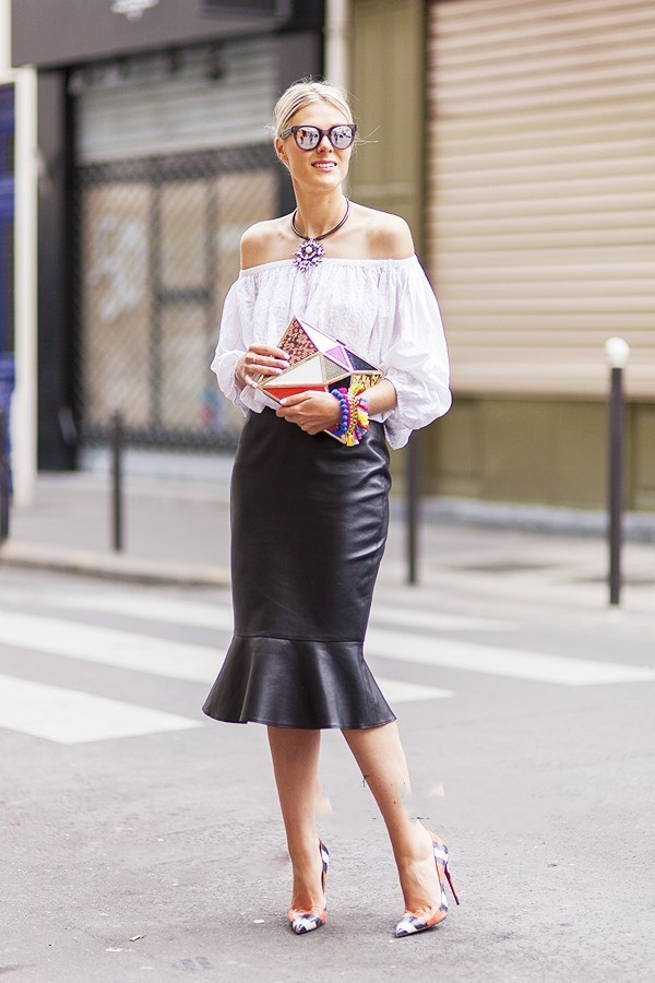 皮裙是一款彰显性感气质的裙子,茶歇裙小皮裙