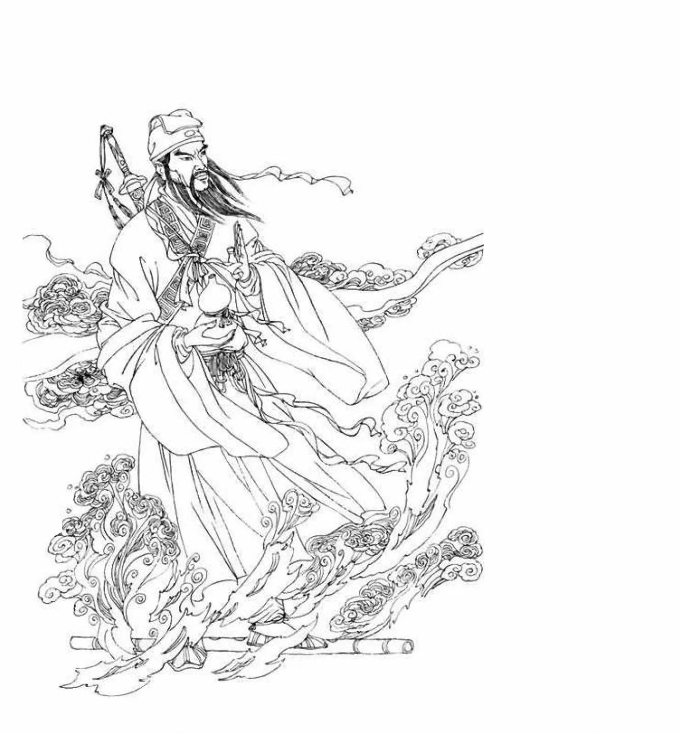 图谱神话人物工笔画白描,国画工笔人物白描图片大全大图
