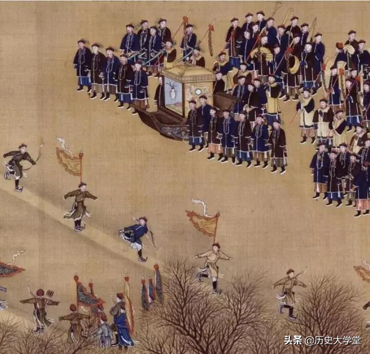 乾隆时期冰上运动,清代的冰嬉图是由什么皇帝参与的