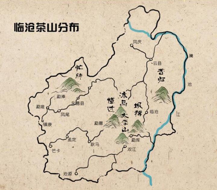 普洱茶四大产区和六大茶山,普洱茶六大产区和六大茶山地图