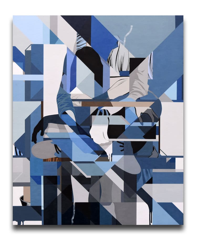 未来主义画作风格,用几何图形画世界名画