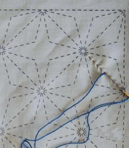 刺子绣入门针法教程,刺绣针法结粒绣教程