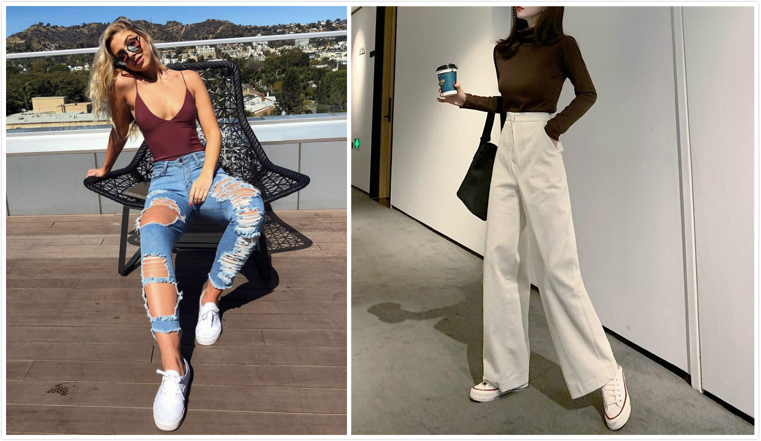 复古与潮流的帆布鞋,帆布鞋是体现休闲风的重点单品