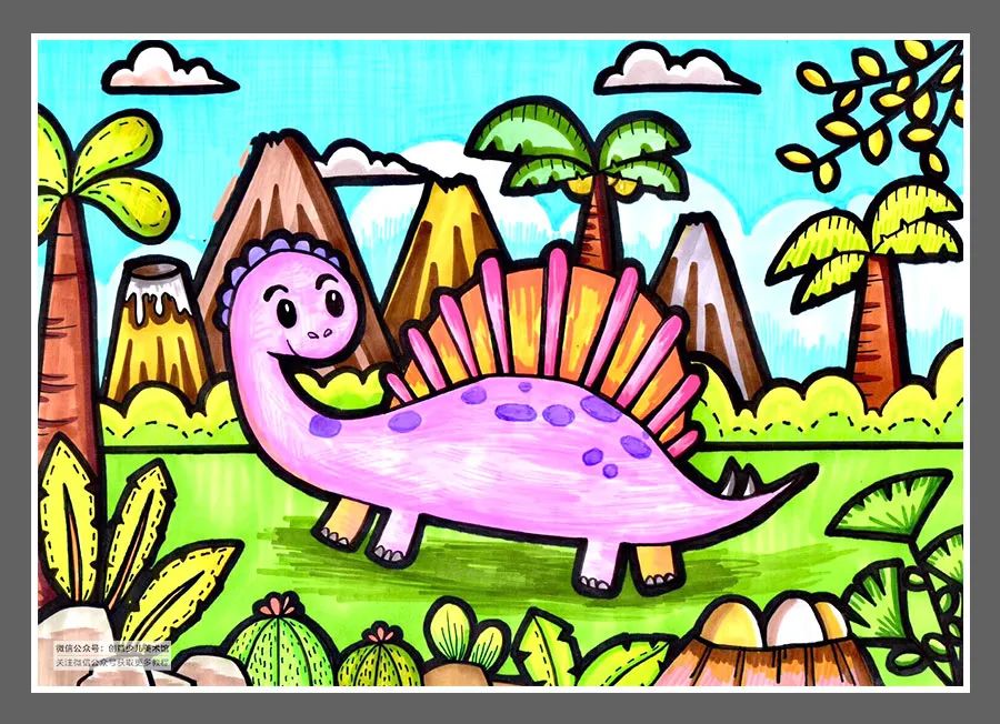 绘画素材儿童画,色彩的渐变绘画作品儿童画