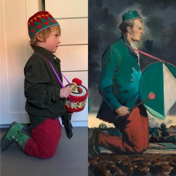 世界名画人物模仿搞笑,外国人恶搞画作