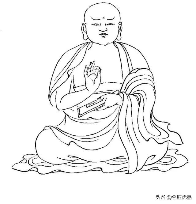 降龙罗汉白描图高清图片,十八罗汉白描图高清图片