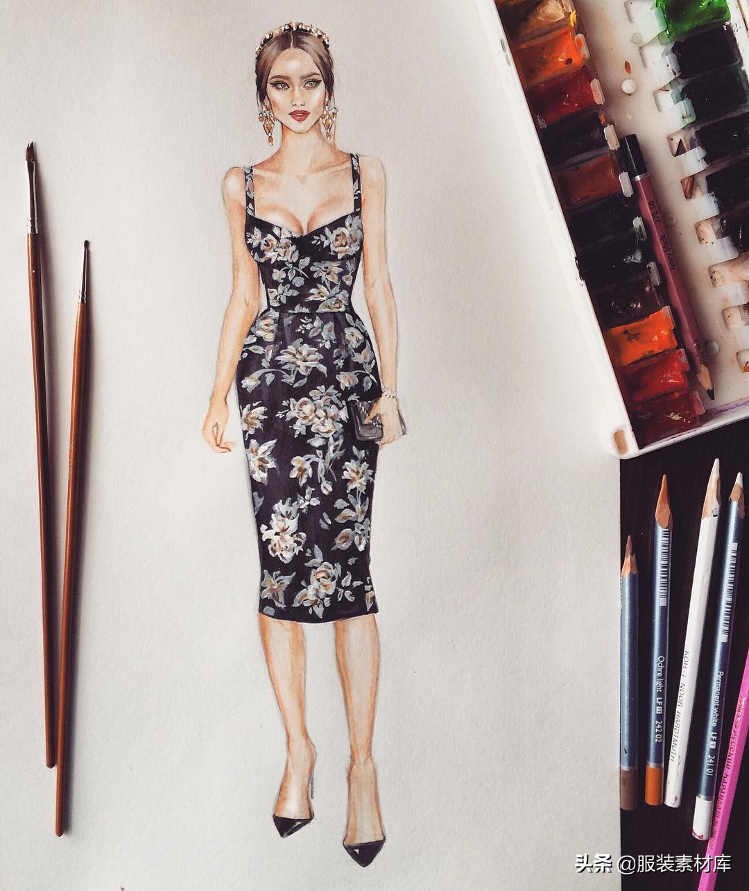 100幅手绘画图片大全,时装画手绘100例书