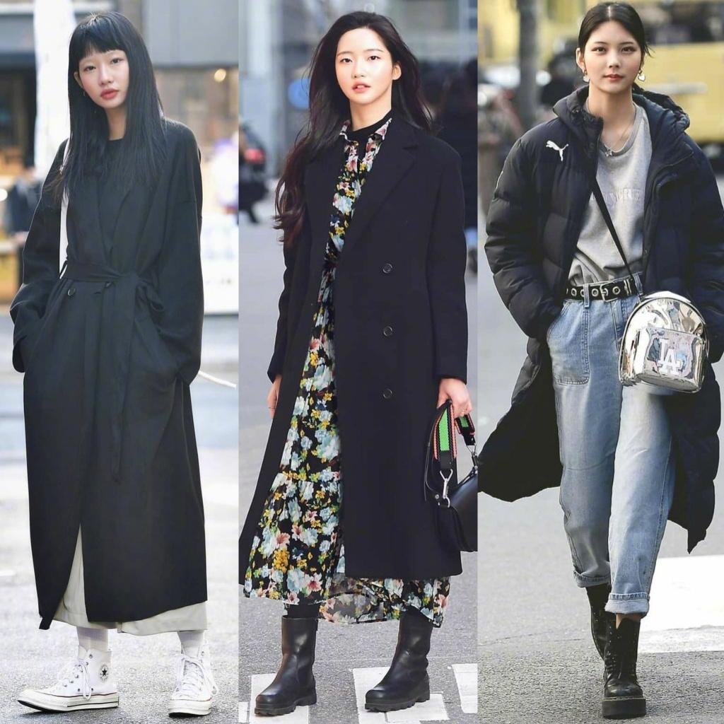 韩国小姐姐学院风大衣内搭,韩国穿大衣最好看的女人