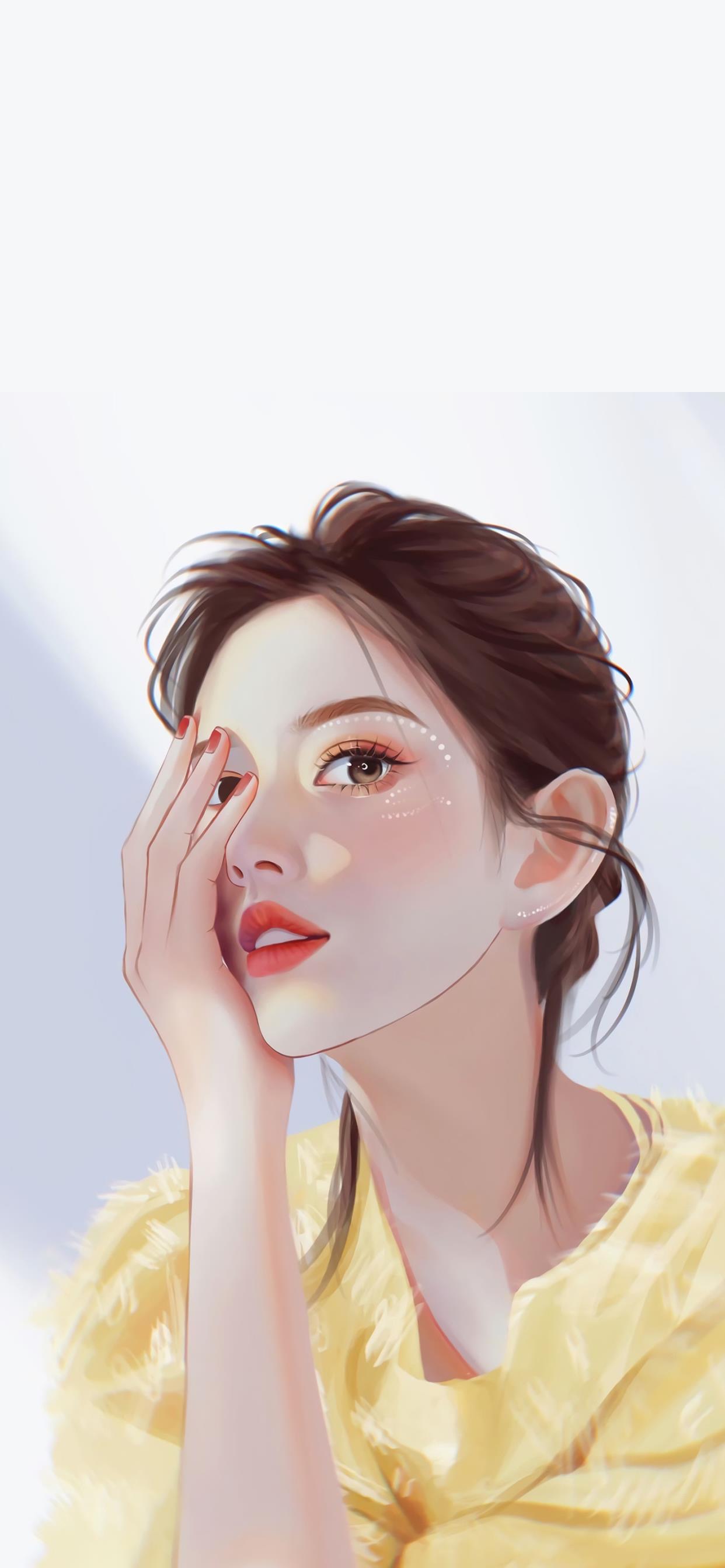 好看的女生壁纸插画图,插画小清新女生壁纸