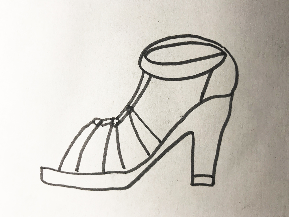 高跟鞋简笔画简单又好看,图画高跟鞋简笔画彩色
