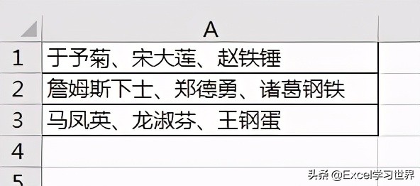 excel怎么把同一单元格的文本拆分,excel单元格顿号拆分