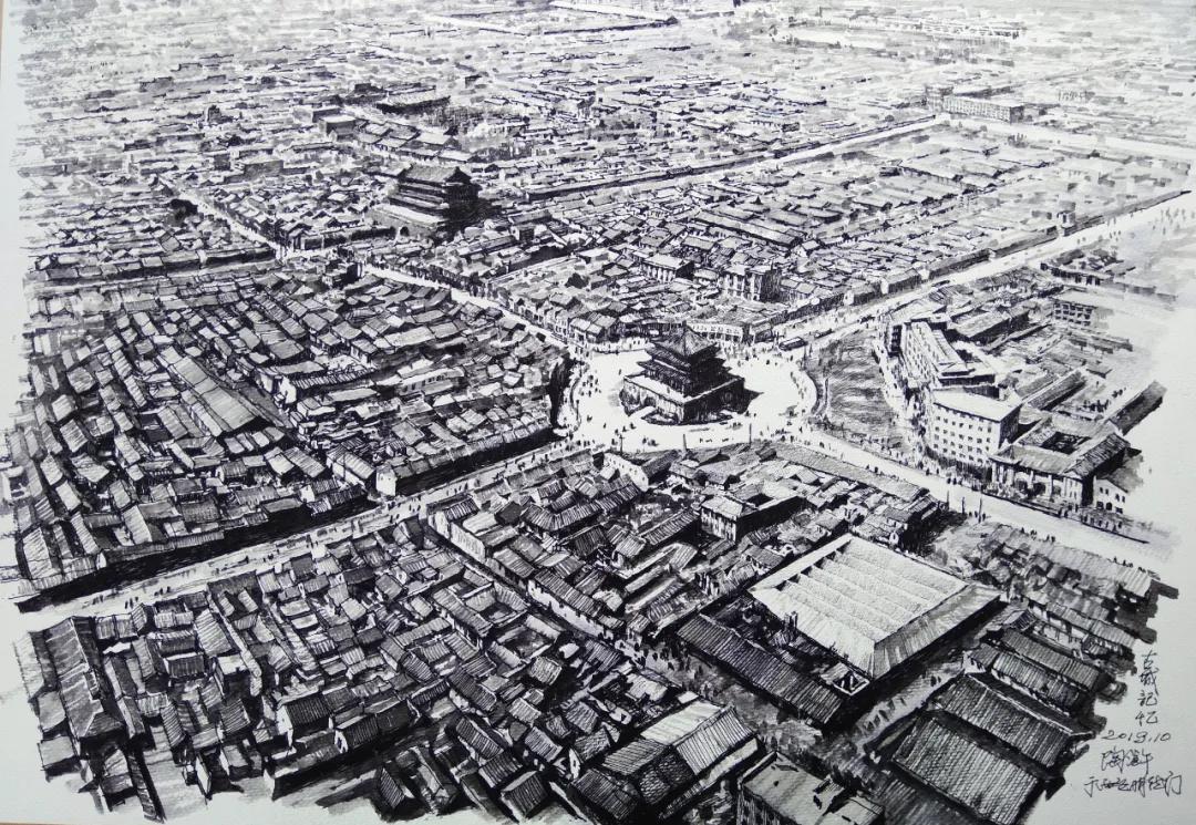 西安大美古城老照片,大美三秦中的陕西名胜古迹的手绘