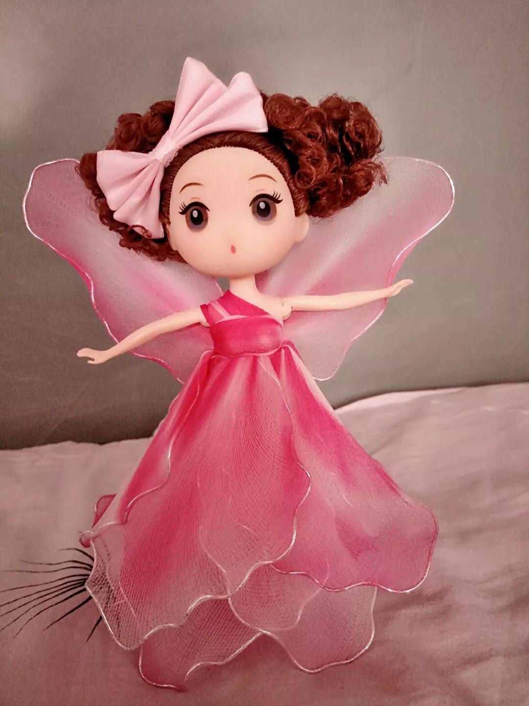 袜子给芭比娃娃做古风裙子,把芭比娃娃穿在身上