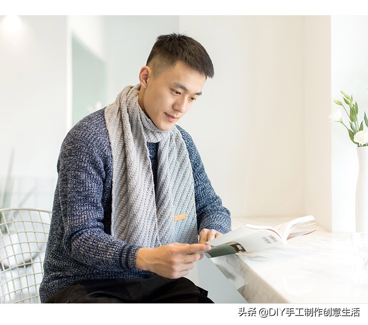 棒针织爱心,棒针围巾的花样织法