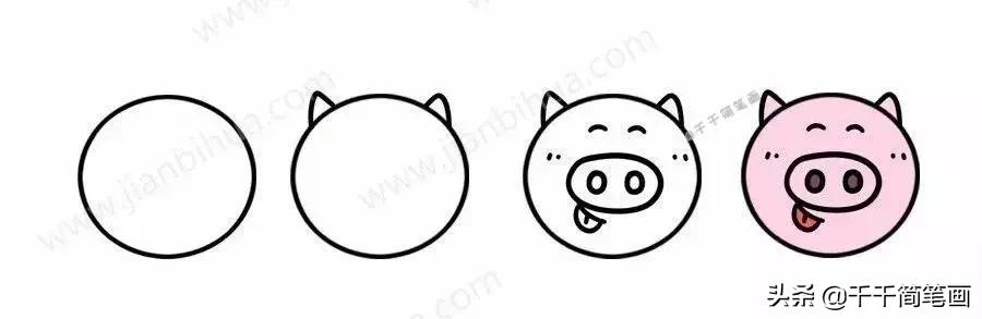 超级可爱的简笔画动物头像,呆萌小动物头像图片简笔画