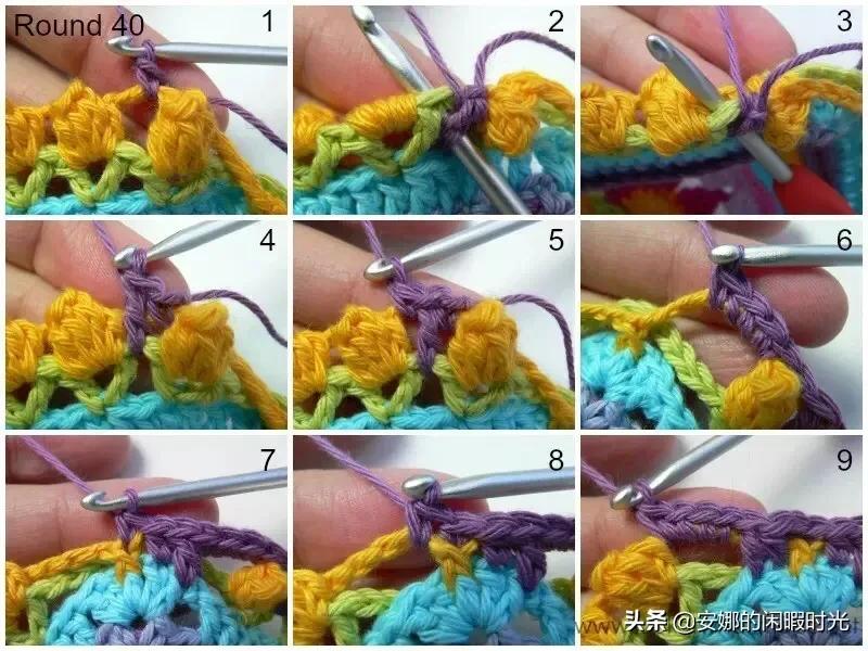 曼陀罗毯子编织教程,苏菲花园曼陀罗毯子钩法高清图解