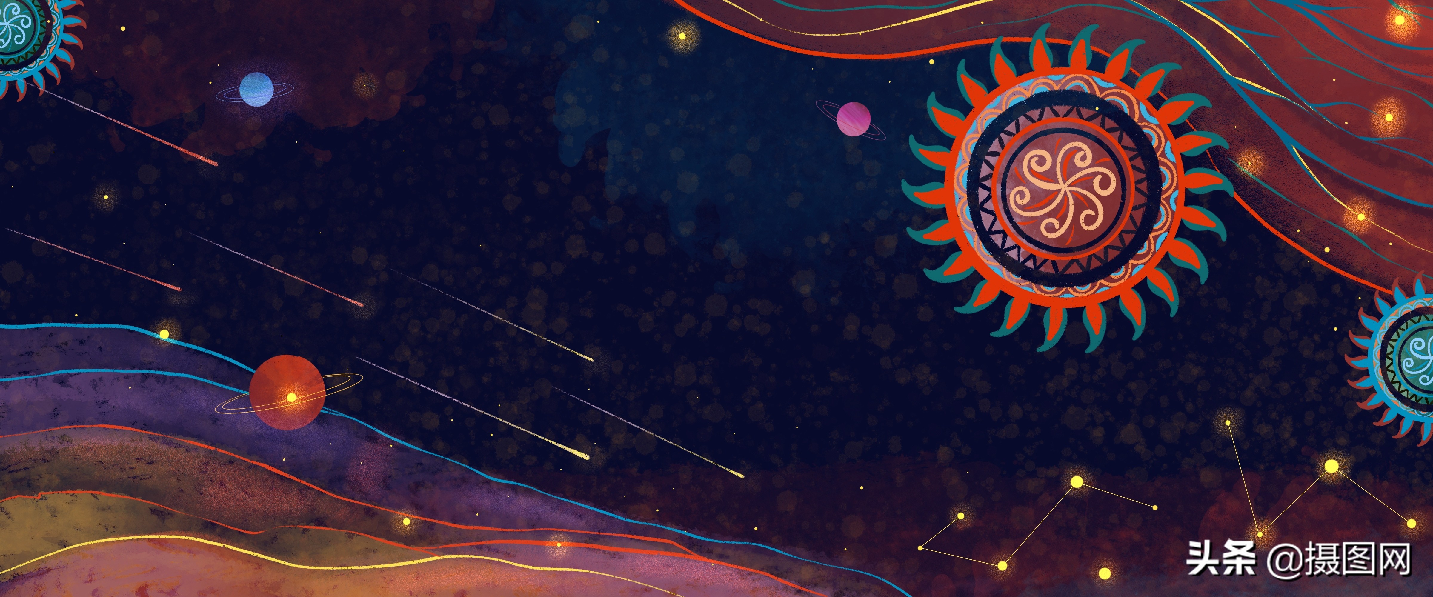 中国风底纹古典素材,国潮插画中国风元素