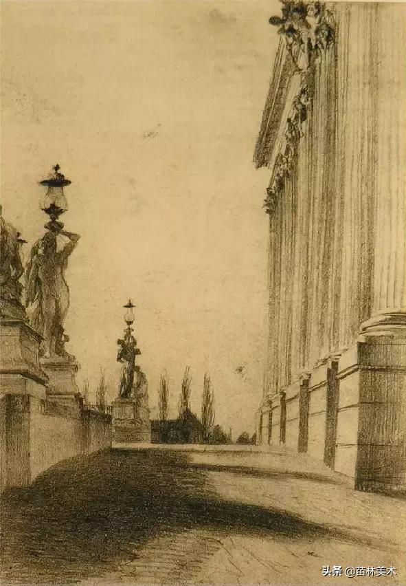 门采尔自画素描高清大图,素描大师门采尔著名作品